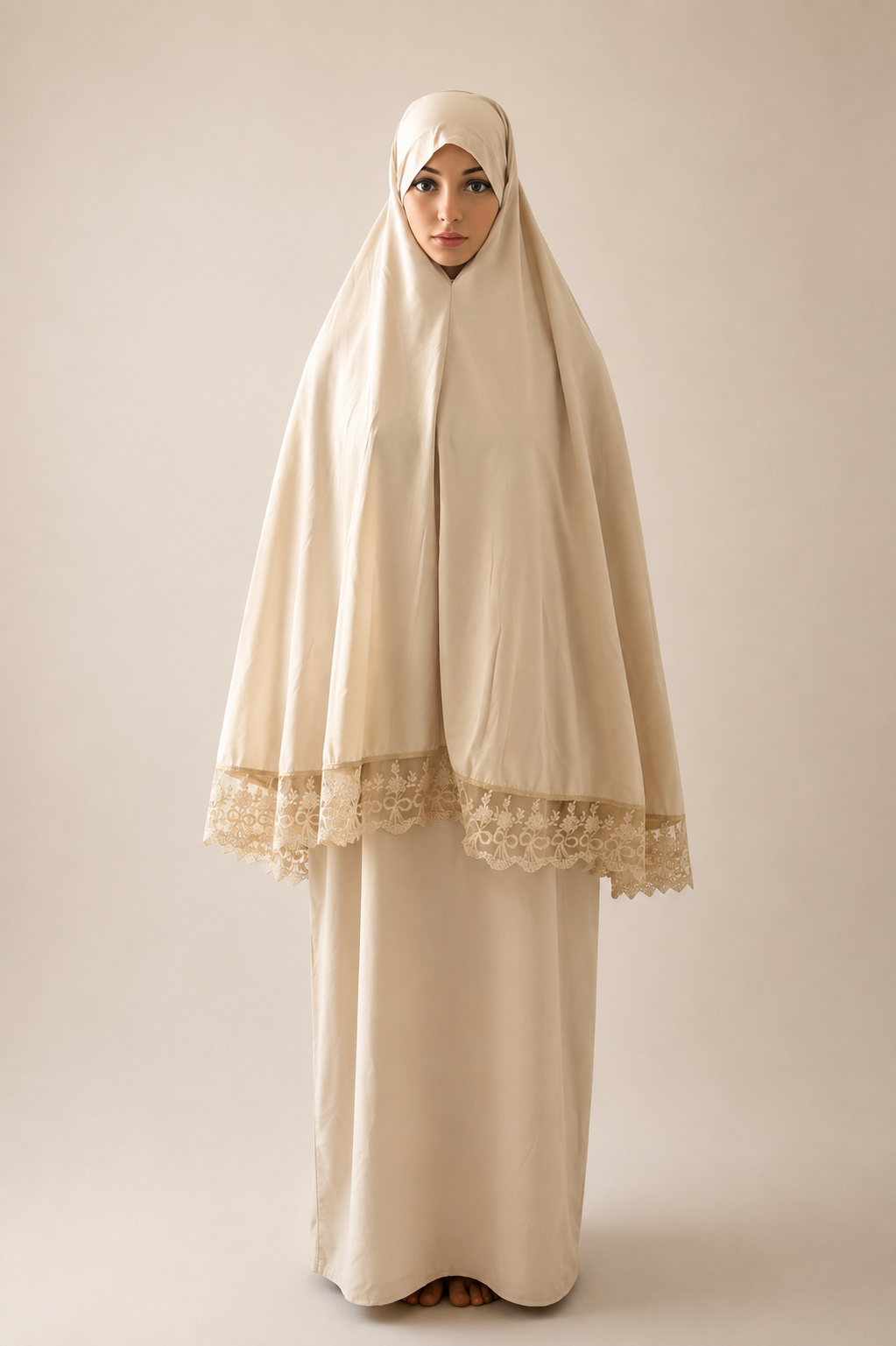 Ensemble Khimar & Abaya avec dentelle