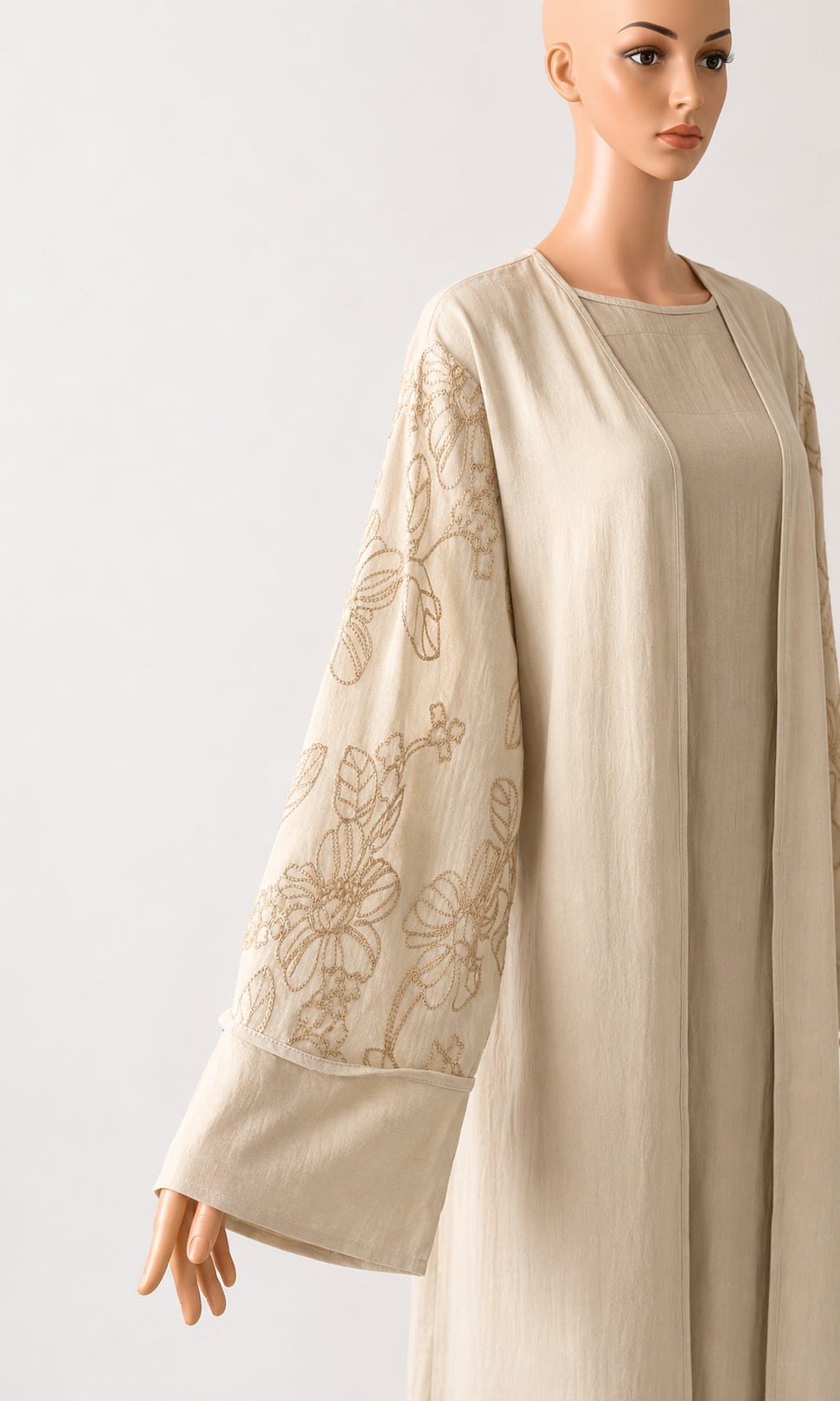 Ensemble Abaya + Kimono Fleurie