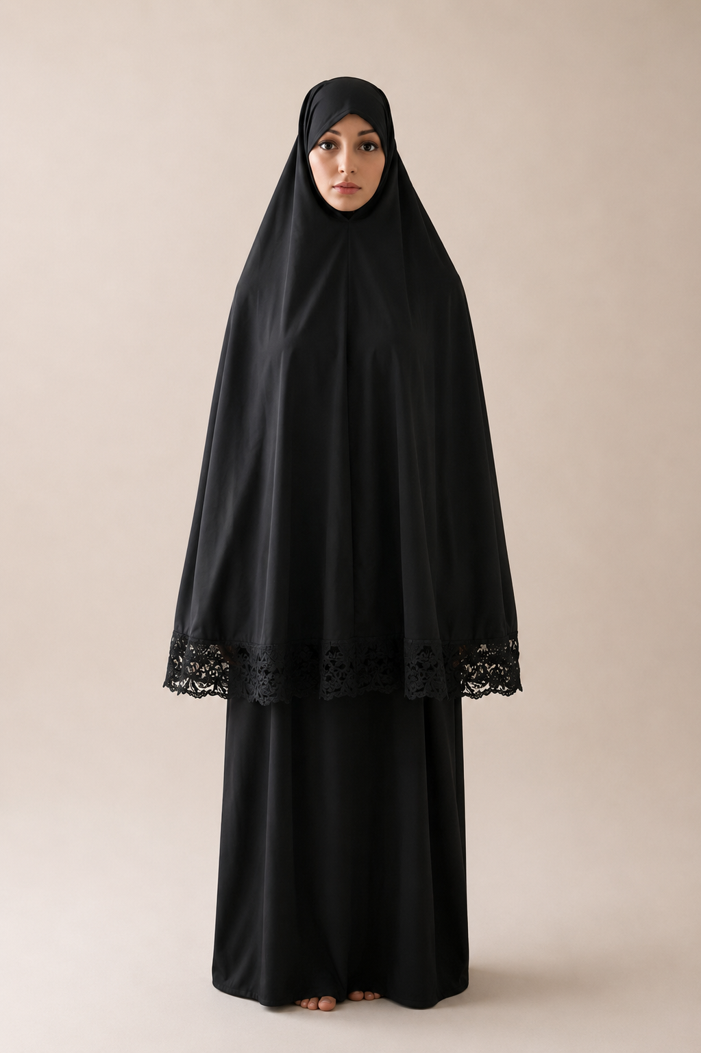 Ensemble Khimar & Abaya avec dentelle